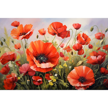 Red Poppies Acrylic Canvas
